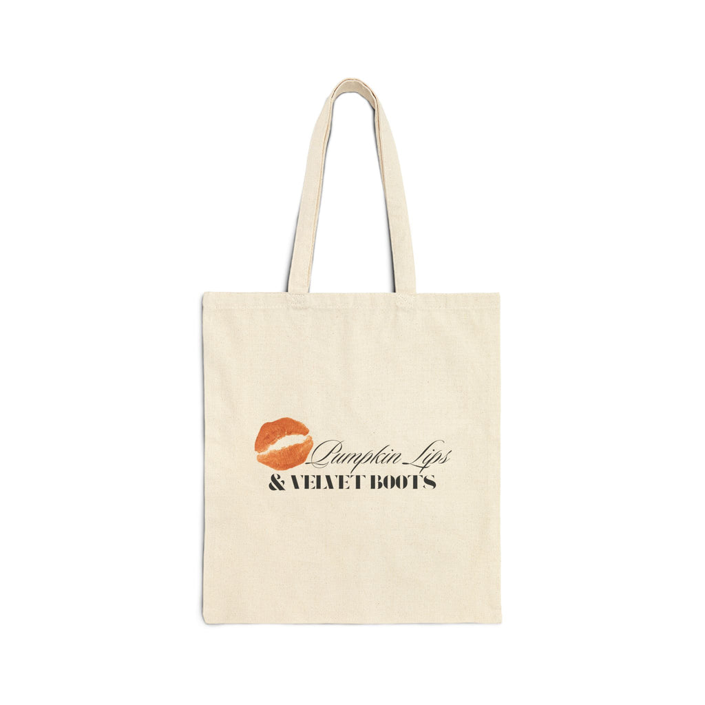Pumpkin Lip & Velvet Boots Cotton Canvas Tote Bag