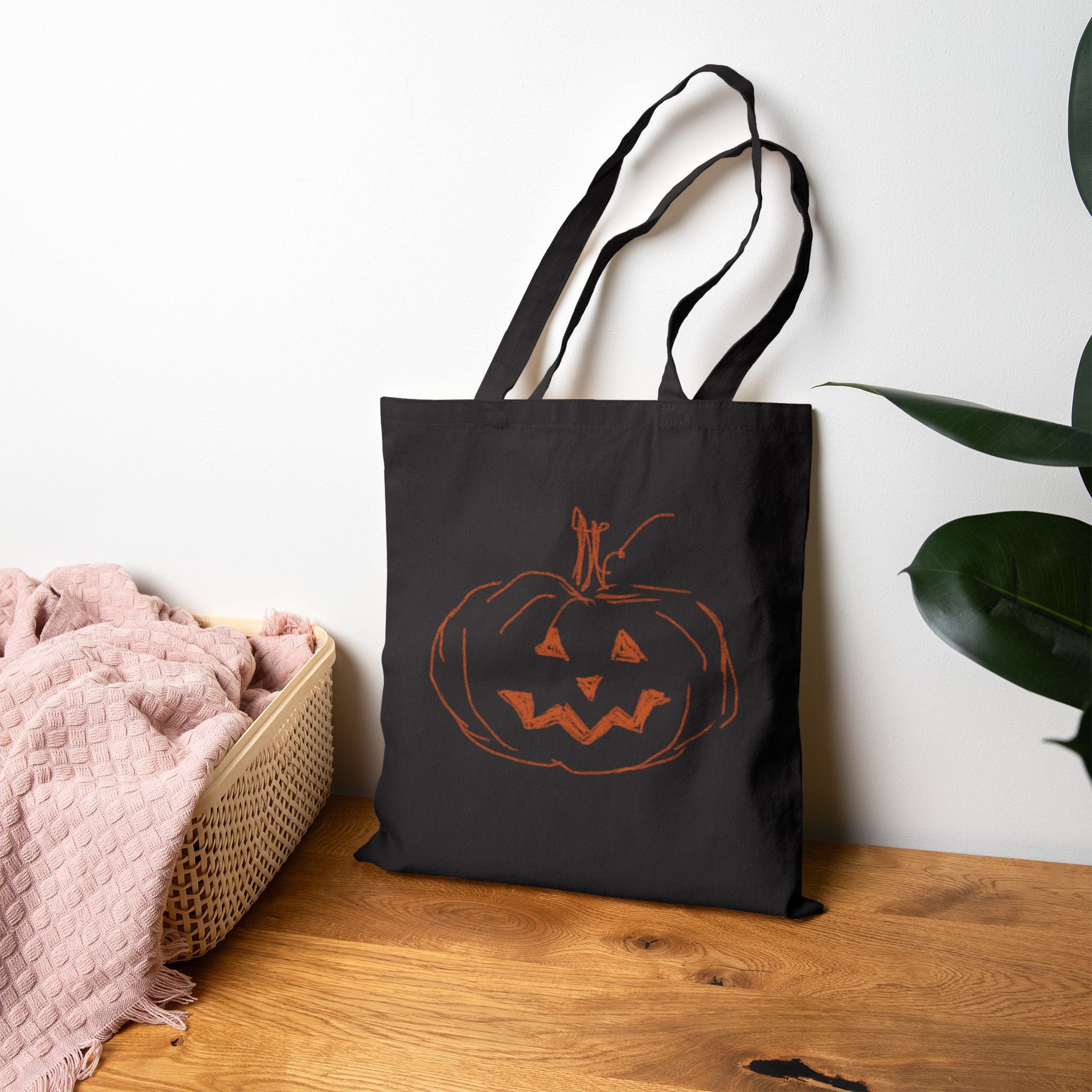 Jack-O’-Lantern Pumpkin Canvas Tote Bag